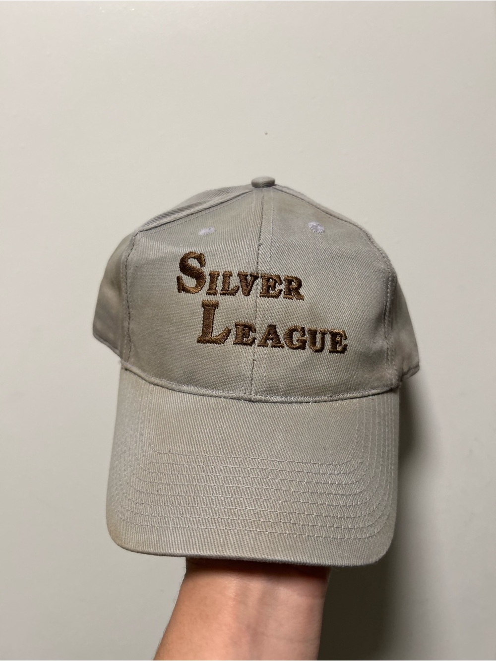 Silver League Beige Cotton Baseball Cap - Unbranded